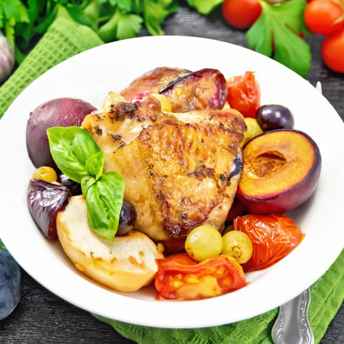 Le Mijoté de Poulet relevé de sa Sauce au Verjus du Périgord 