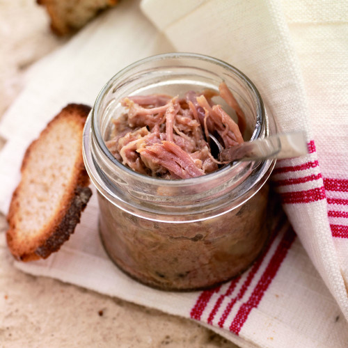 Les Rillettes Royales de Confit de Canard au Foie de Canard (23% de Bloc de Foie Gras) 