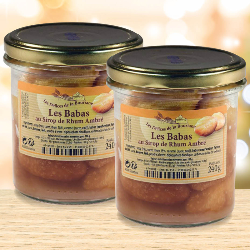 Les 2 Babas au Sirop de Rhum Ambré - 2 x 240 g - DEST