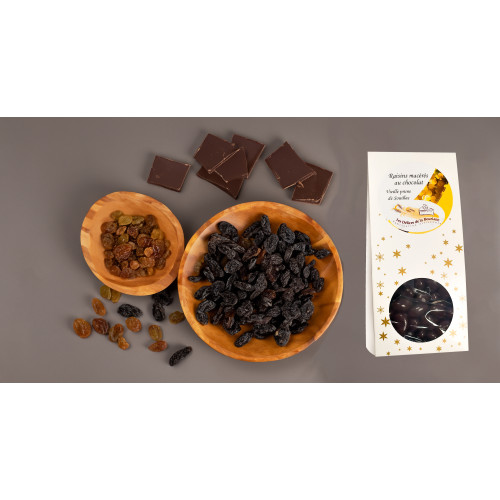 Les Raisins à La Vieille Prune de Souillac enrobés de Chocolat - 100g - WFF