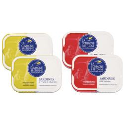 Le lot de " 2 Sardines à l’huile d’olive vierge extra bio + 2 Sardines à la tomate", 4 x115g - WFN