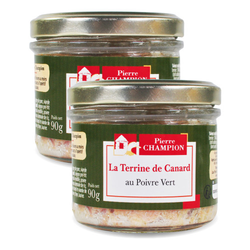 Le Lot de 2 "Les 2 Terrines de Canard au Poivre Vert", 2 x 90 g - WFQ