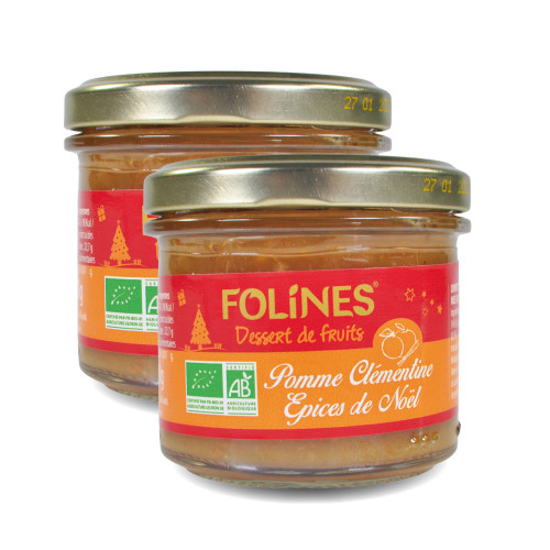 Le Lot de 2 "Les 2 Compotes de Noël Bio", 2 x 60 g - WFQ
