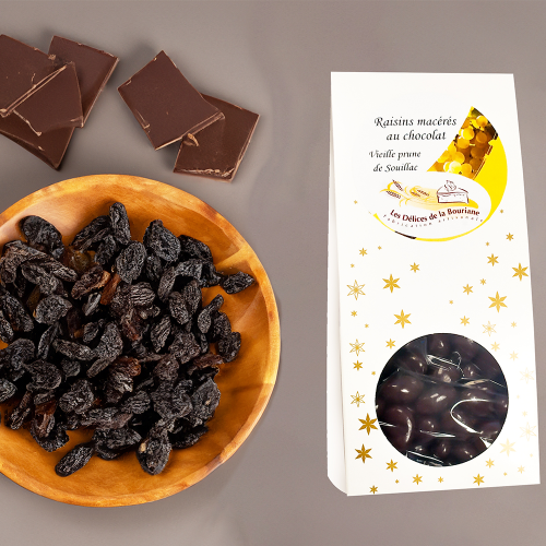 Le Lot de 2 "Les Raisins à La Vieille Prune de Souillac enrobés de Chocolat" -2x 100g - BJ