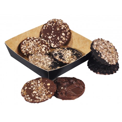L'assortiment de Chocolat Noir/Lait avec topping Pralin-Noisettes, 48g - WFD