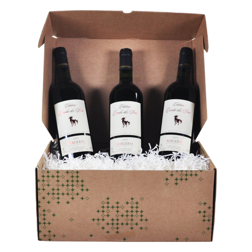 Le Lot de 3 "Bouteille de Bergerac, Château Combes des Bois", 3x 75cl - CAT