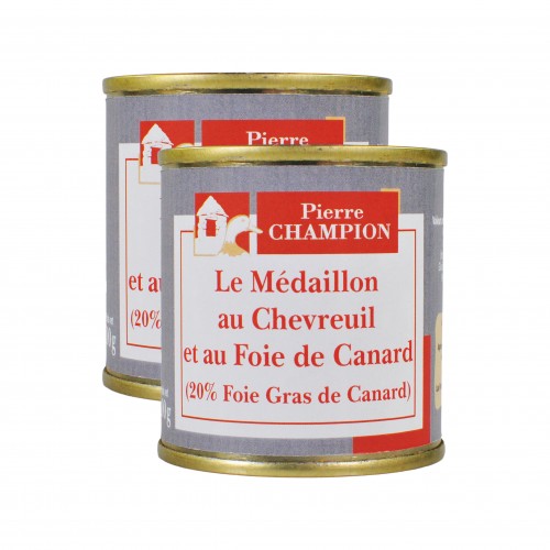 Lots de 4 médaillons de Chevreuil au Foie de Canard (20 % Foie Gras de Canard), 4x100g - WFI