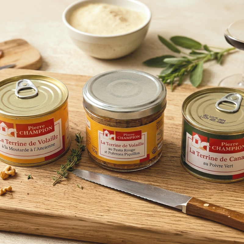 LOT DE 3 TERRINES, 220G - RENT