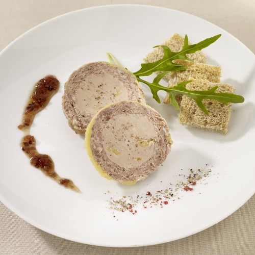 Le Pâté de chez Nous et son Cœur au Foie de Canard (30% bloc de foie gras), 130 g - AUT