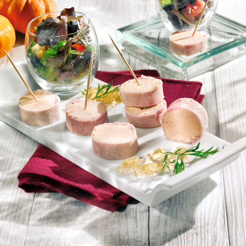Les Flûteaux de Jambon Fourrés au Foie de Canard en Gelée, 200g