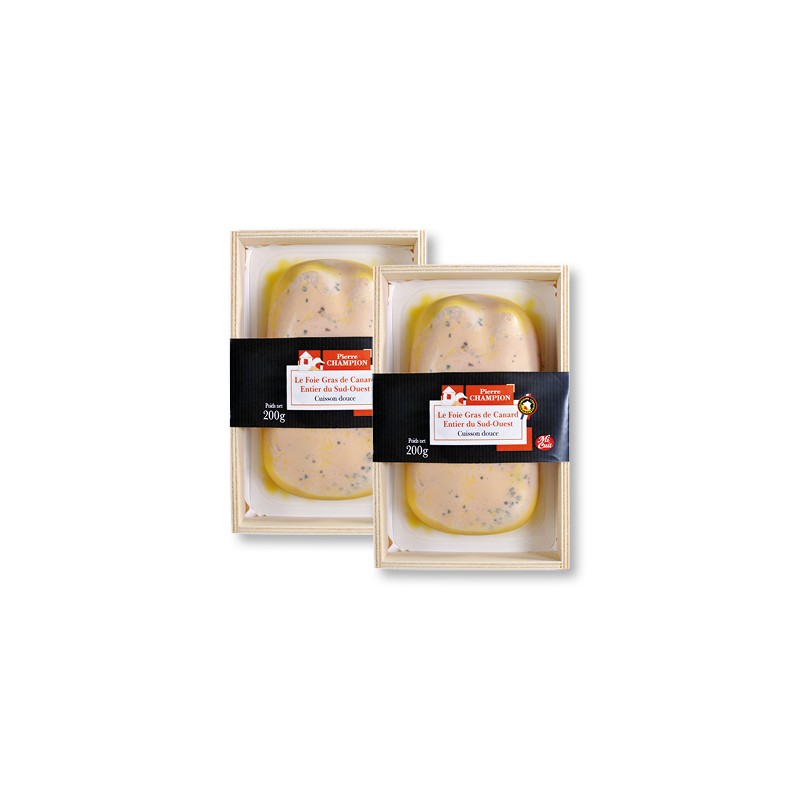 Le Lot de 2 "Les 2 Foies Gras de Canard Entier du Sud-Ouest Cuisson douce"