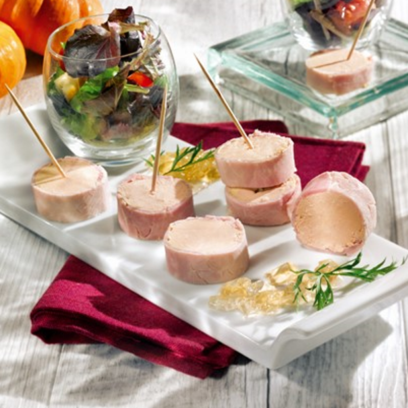Le lot de 2 Flûteaux de Jambon Fourrés au Foie de Canard en Gelée 